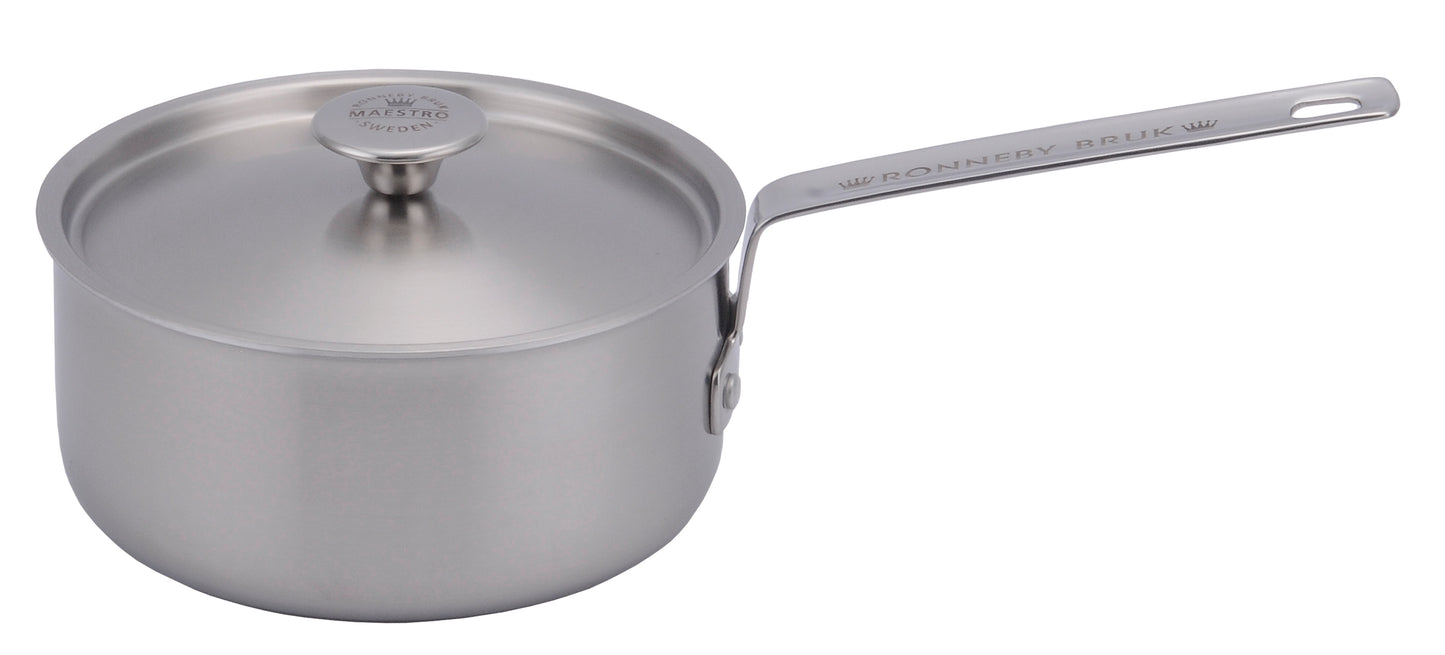 Ronneby Bruk - Inox Rostfri Kastrull 2.5L med Rostfritt Lock Rostfritt Ø20cm