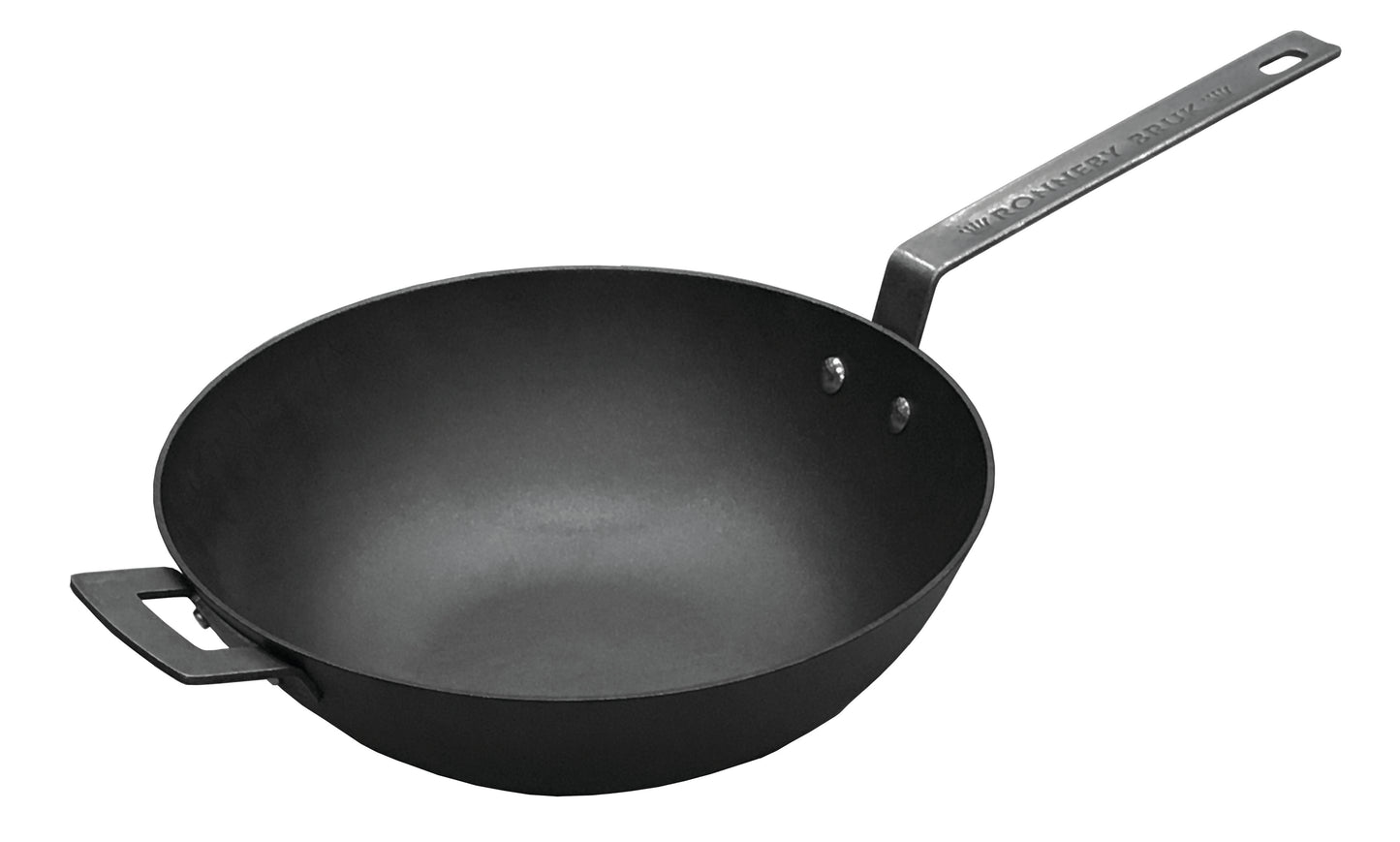 Ronneby Bruk - Ultra Light Professional Wokpanna Lättviktsgjutjärn med Motgrepp Smide Ø32cm