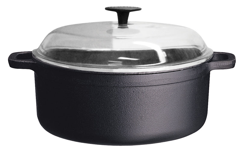 Ronneby Bruk - Bistro Cuisine Rund Gryta 8L med Glaslock Gjutjärn Ø32cm