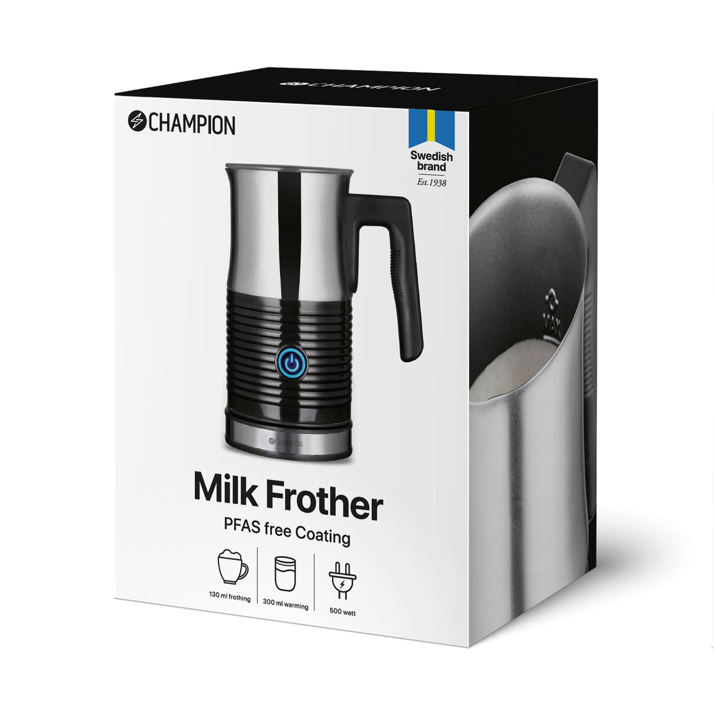 Mjölkskummare 130ml/300ml MS210 Rostfri