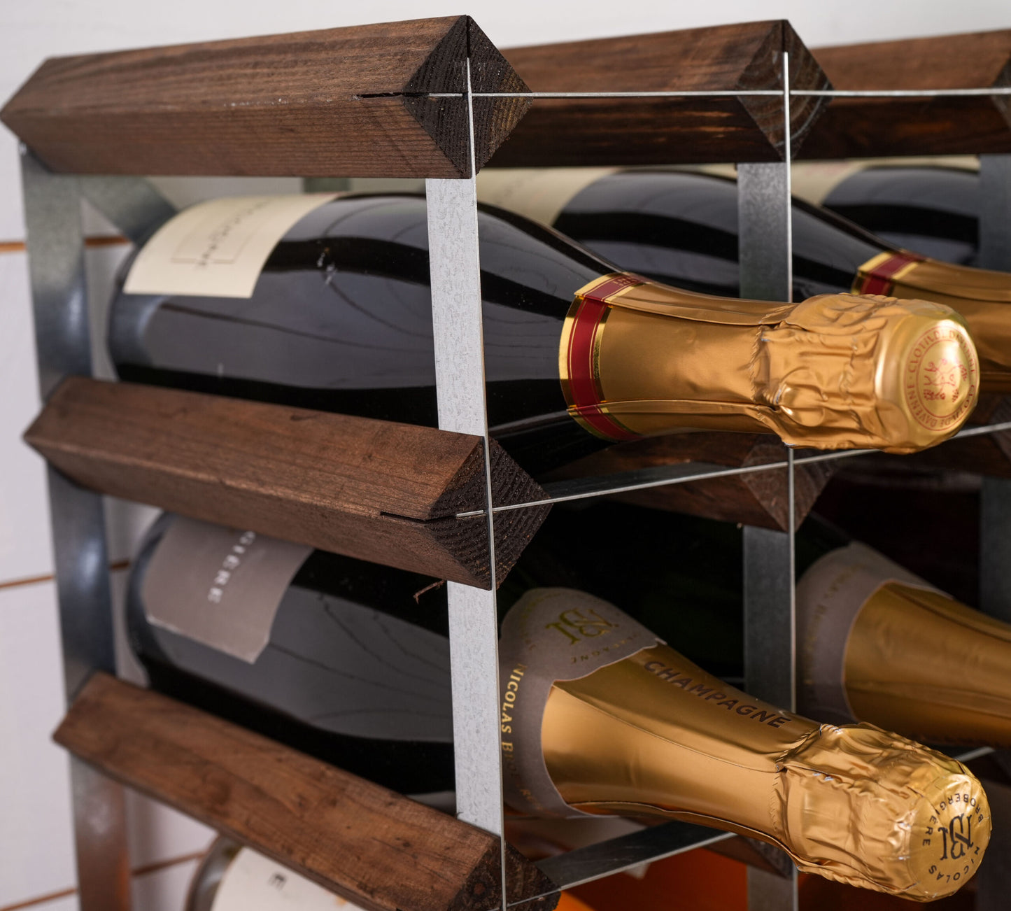 Vinställ 90 Flaskor Omonterat Mörkt Trä