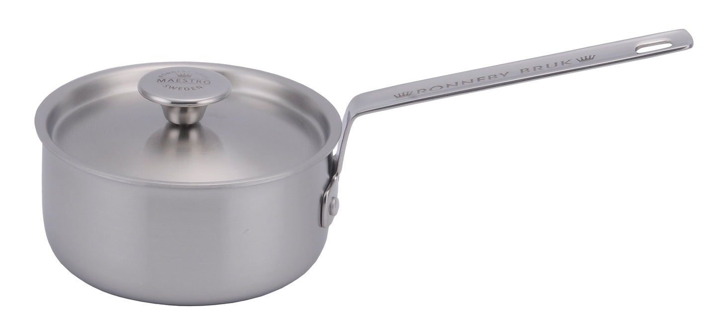 Ronneby Bruk - Inox Rostfri Kastrull 1.2L med Rostfritt Lock Rostfritt Ø16cm