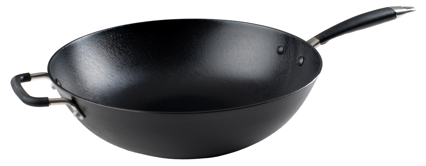 Ronneby Bruk - Ultra Light Wokpanna Lättviktsgjutjärn med Motgrepp Stål/Silikon Ø32cm