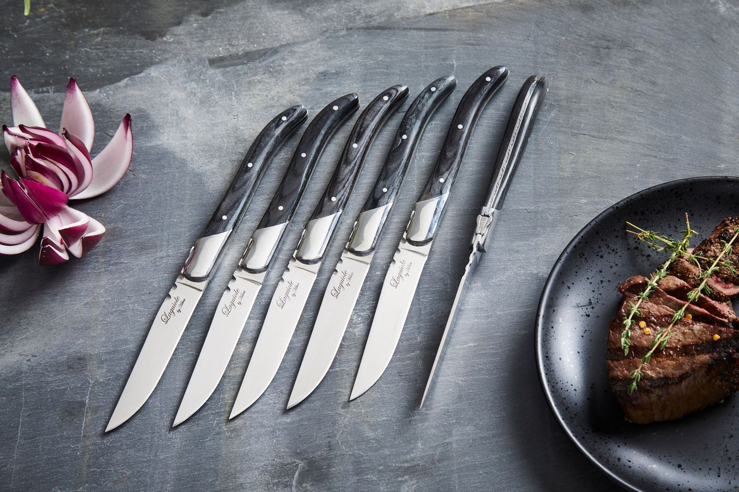 Laguiole By Hâws Steak Knife Set 6 Pcs Black Wood