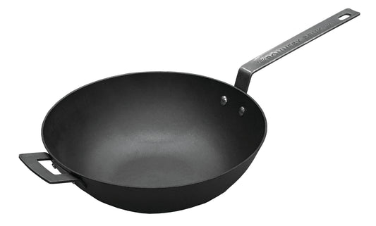 Ronneby Bruk - Ultra Light Professional Wokpanna Lättviktsgjutjärn med Motgrepp Smide Ø32cm