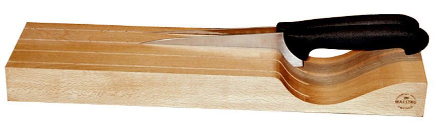 Ronneby Bruk - Liggande Knivblock för 4 Knivar Oljad Bok 40x12x4cm