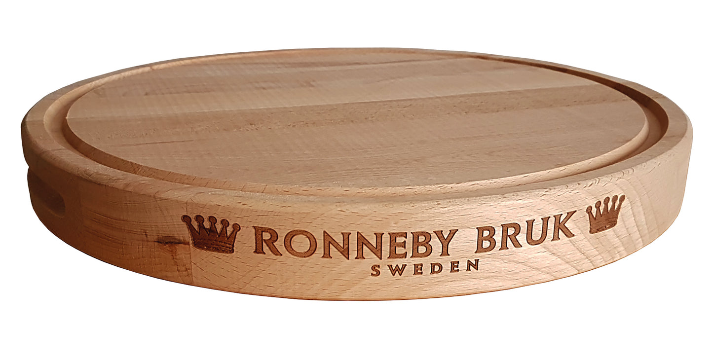 Ronneby Bruk - Rund Kockbräda Oljad Bok Ø35x4cm