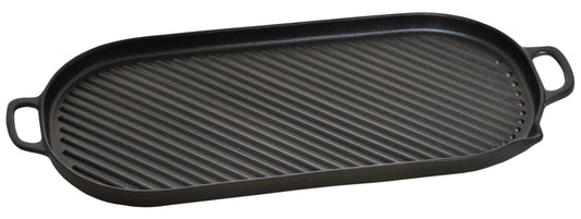 Ronneby Bruk - Rondo Grillplatta med Handtag och Hällpip Gjutjärn 23x47cm
