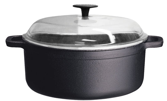 Ronneby Bruk - Bistro Cuisine Rund Gryta 8L med Glaslock Gjutjärn Ø32cm