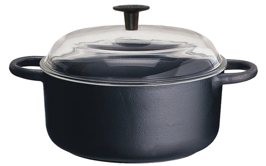 Ronneby Bruk - Maestro Rund Gryta 2L med Glaslock Gjutjärn Ø18cm