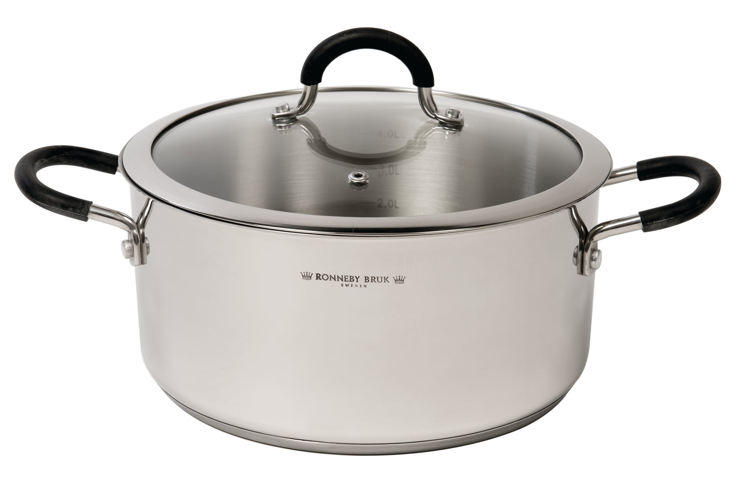 Ronneby Bruk - Maestro Gryta 5L med Silikonklädda Handtag Rostfritt Ø24cm