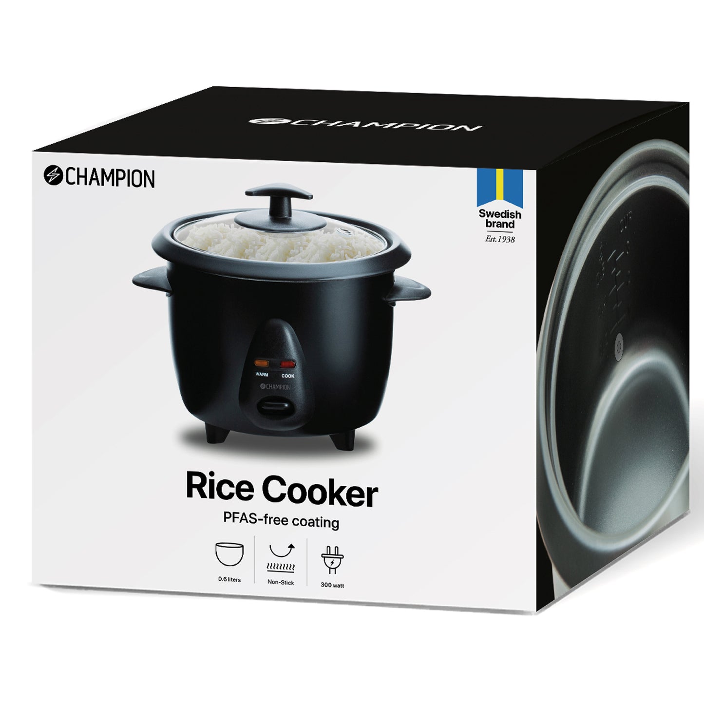Riskokare Mini Ceramic 0,6L 300W RK400 Svart