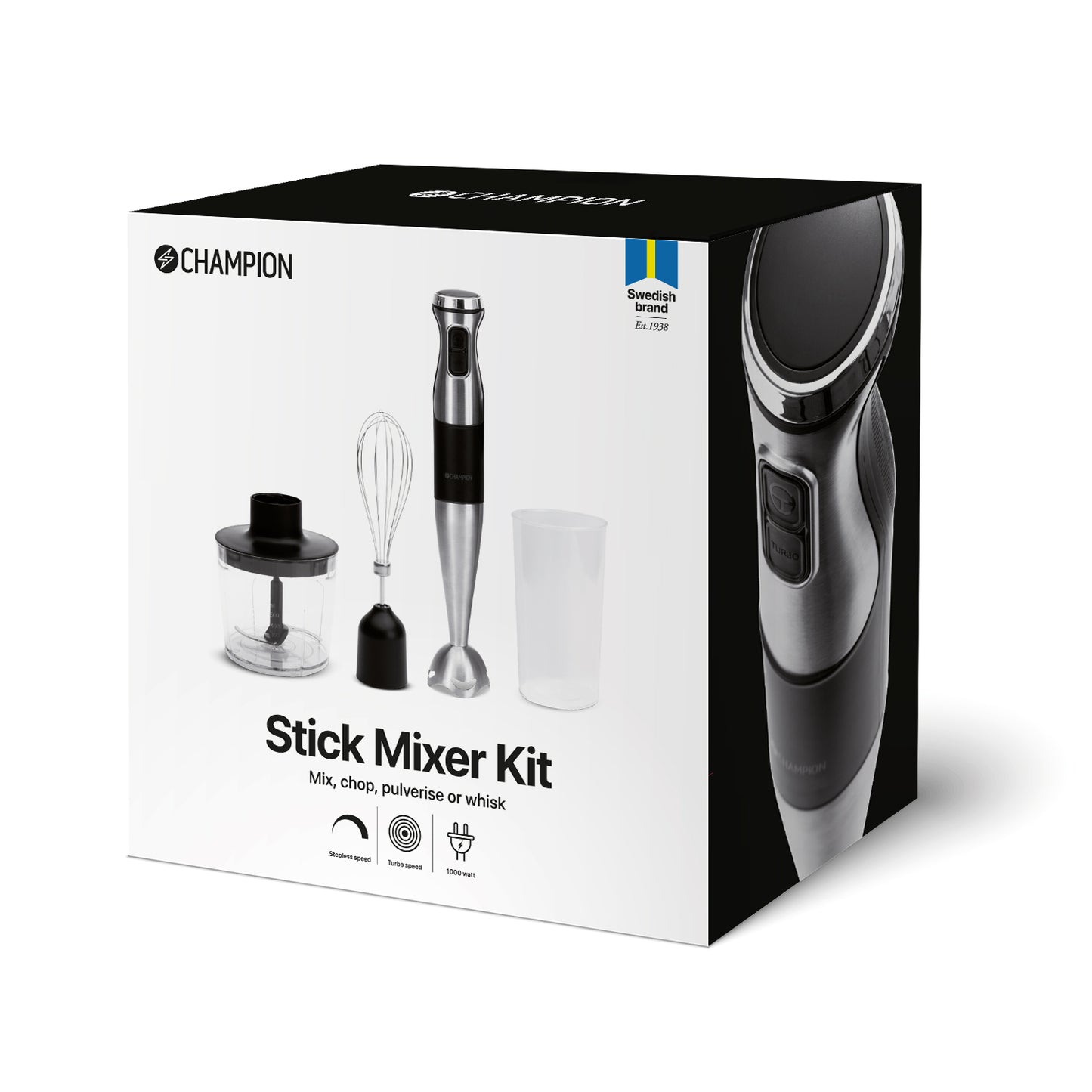 Stavmixer MultiKit 1000W STM600 Rostfri/Svart