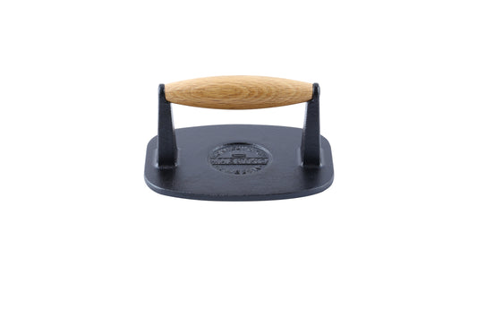 Ronneby Bruk - Maestro Grillsmasher med Flat Smashyta Gjutjärn/Trä 16x12cm
