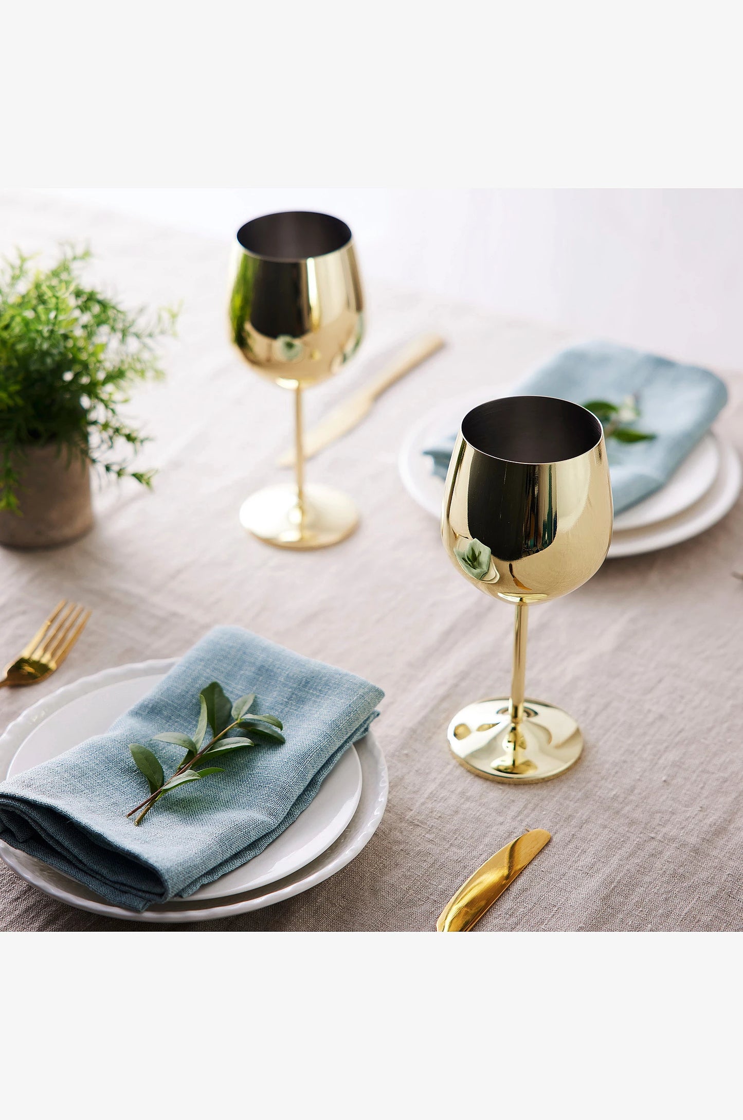 Vinglas guld rostfri 50cl Oak & Steel 4-pack