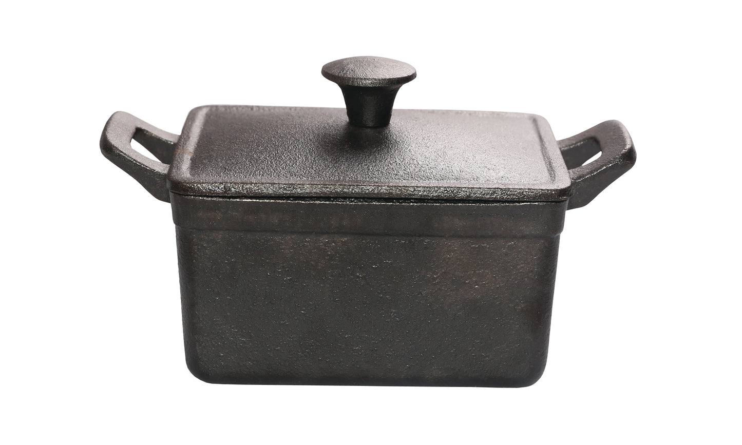 Ronneby Bruk - Rondo Gryta med Lock Rektangulär Gjutjärn 11x8x6cm