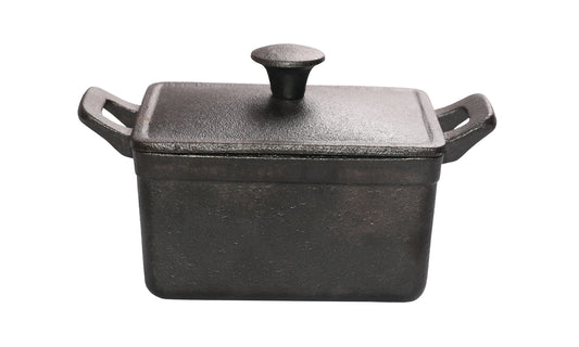 Ronneby Bruk - Rondo Gryta med Lock Rektangulär Gjutjärn 11x8x6cm