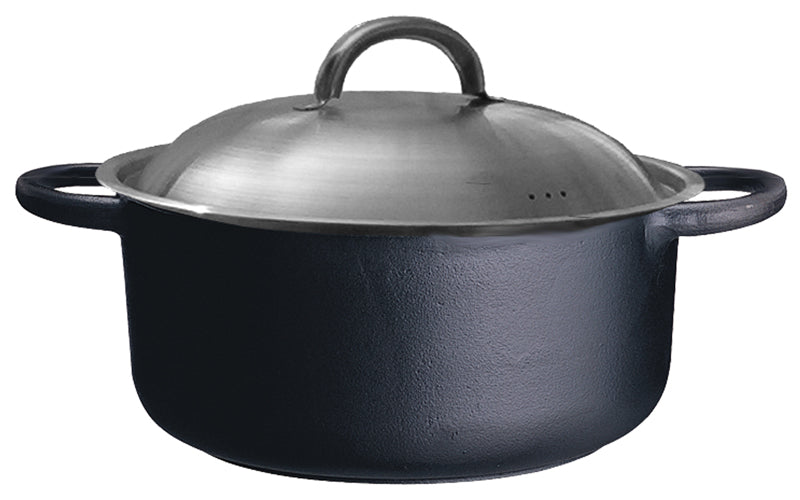 Ronneby Bruk - Maestro Rund Gryta 4L med Rostfritt Lock Gjutjärn Ø25cm