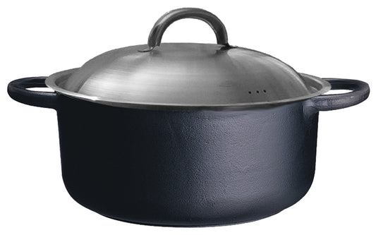 Ronneby Bruk - Maestro Rund Gryta 4L med Rostfritt Lock Gjutjärn Ø25cm