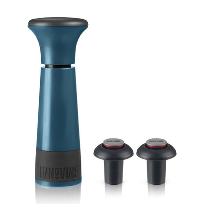 Innovine Vakuumpump Vin Teal - Vinsparare med 2 Korkar