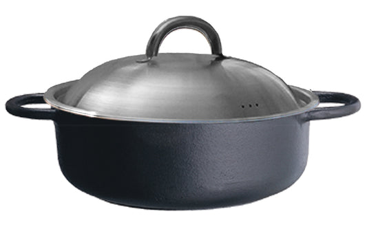 Ronneby Bruk - Maestro Rund Gryta 3L med Rostfritt Lock Gjutjärn Ø25cm