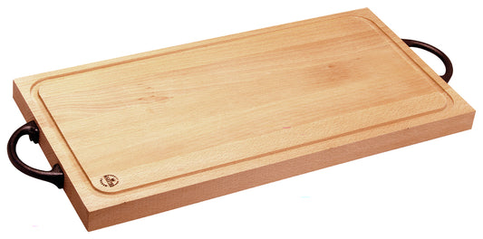 Ronneby Bruk - Skärbräda med Dubbla Gjutjärnshandtag Oljad Bok 50x25x3cm
