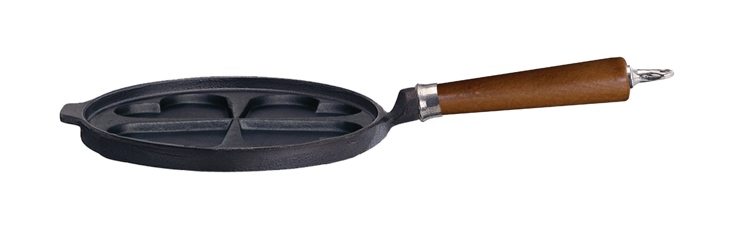 Ronneby Bruk - Maestro Plättpanna 4 Hjärtplättar Bok Brun Ø25cm