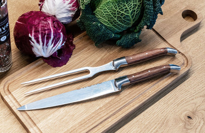 Laguiole By Hâws Carving Knife And Fork Set 2 Pcs Rosewood