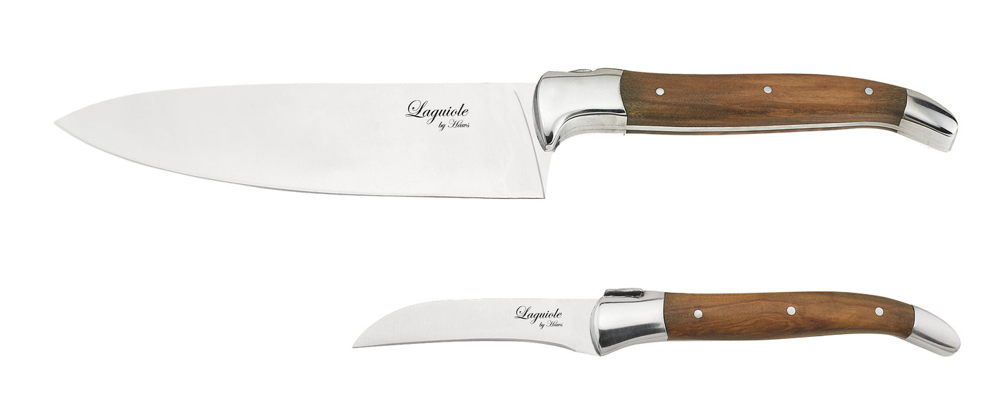 Laguiole By Hâws Knife Set 2 Pcs (Chef/Peeling) Olive