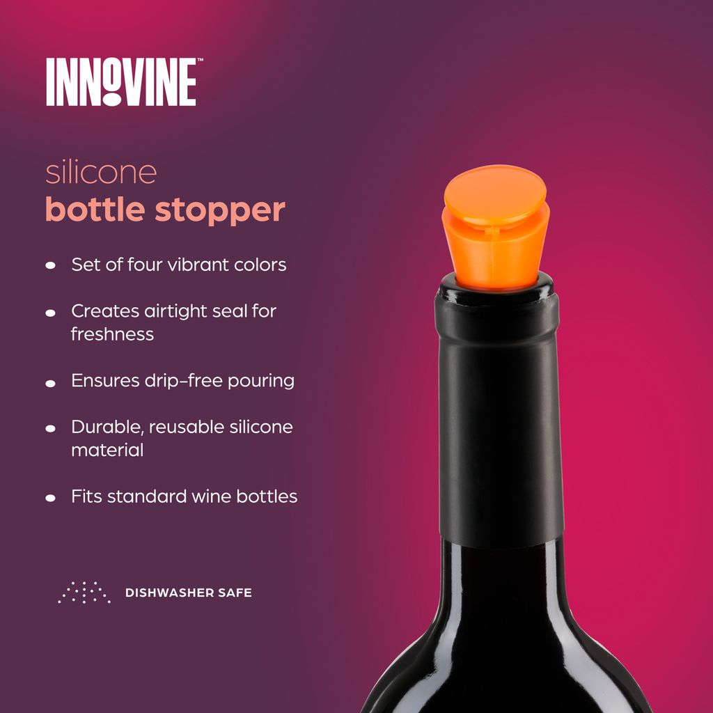 Innovine Flaskproppar Silikon 4-pack - Vinproppar Lufttäta Färgglada