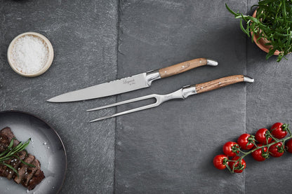 Laguiole By Hâws Carving Knife And Fork Set 2 Pcs Oak