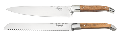 Laguiole By Hâws Chef Knife + Bread Knife Oak