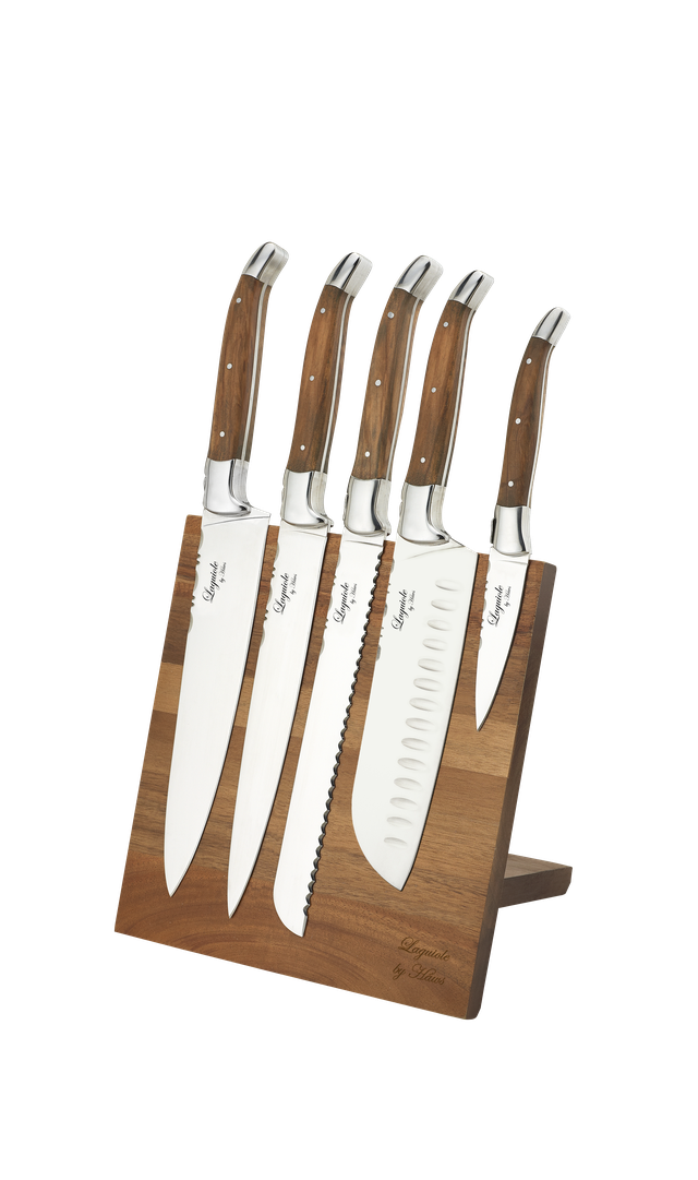 Laguiole By Hâws Chef Set W. Knife Block Olive