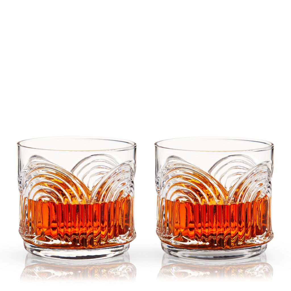 Viski Tumblerglas Deco Beau 33 cl - Kristallglas Art Deco 2-pack