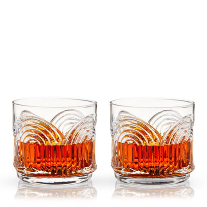 Viski Tumblerglas Deco Beau 33 cl - Kristallglas Art Deco 2-pack