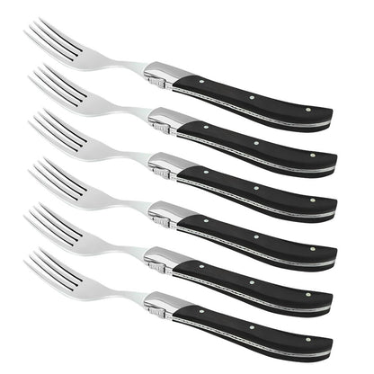 Laguiole By Hâws Steak Fork Set 6 Pcs Black Wood
