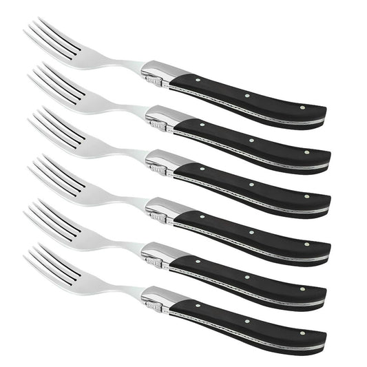 Laguiole By Hâws Steak Fork Set 6 Pcs Black Wood