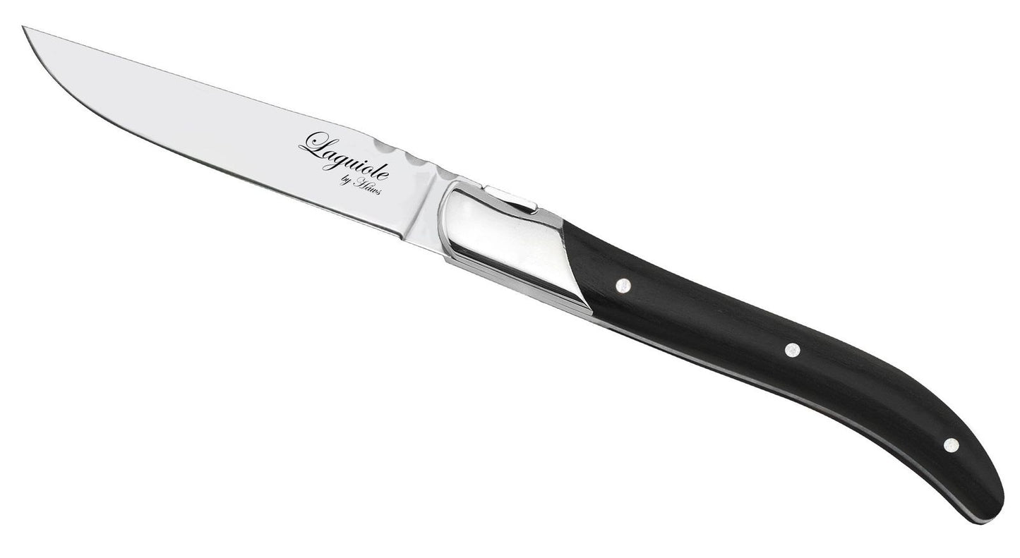 Laguiole By Hâws 6 Steak Knives And 6 Forks - Black Wood