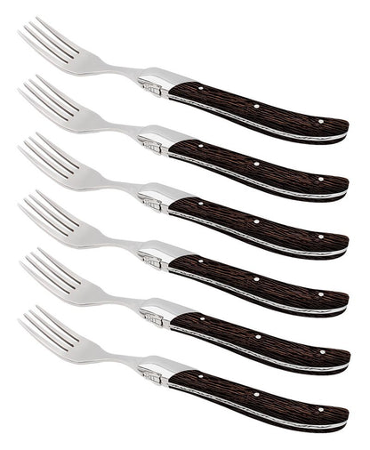 Laguiole By Hâws Steak Fork Set 6 Pcs Wengé