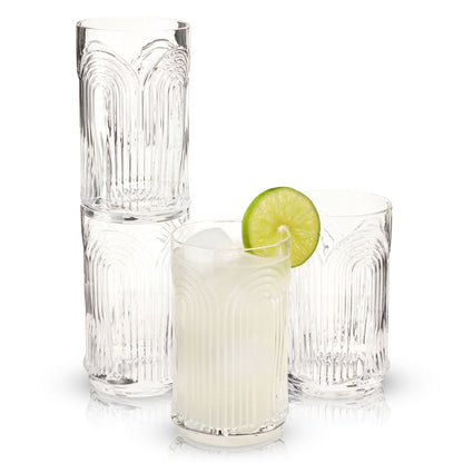 Viski Highballglas 53 cl - Kristallglas Art Deco 4-pack