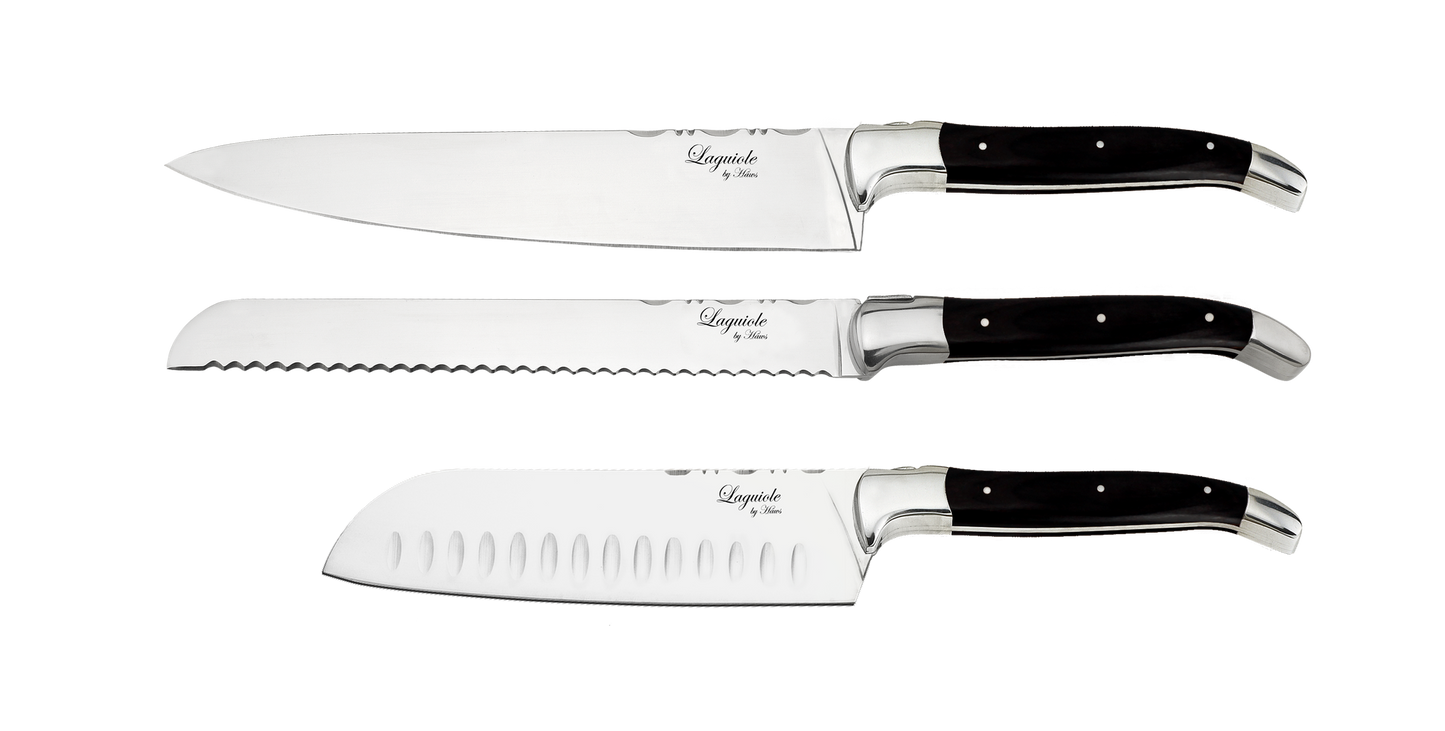 Laguiole By Hâws Chef Set 3 Pcs Black Wood