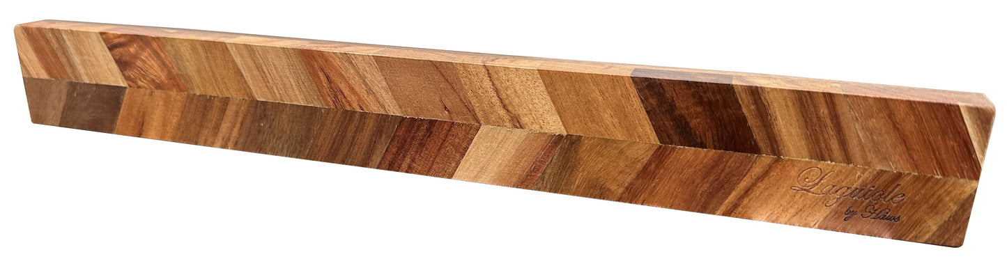 Laguiole by Hâws Magnectic Wall knife holder 40x5x2 Acacia wood Herringbone style