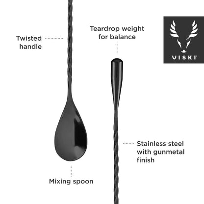 Viski Barsked Viktad 40 cm Gunmetal - Cocktailsked Rostfritt Stål