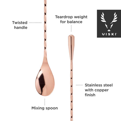 Viski Barsked Viktad 40 cm Copper Finish - Cocktailsked med Trident