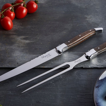 Laguiole By Hâws Carving Knife And Fork Set 2 Pcs Wengé