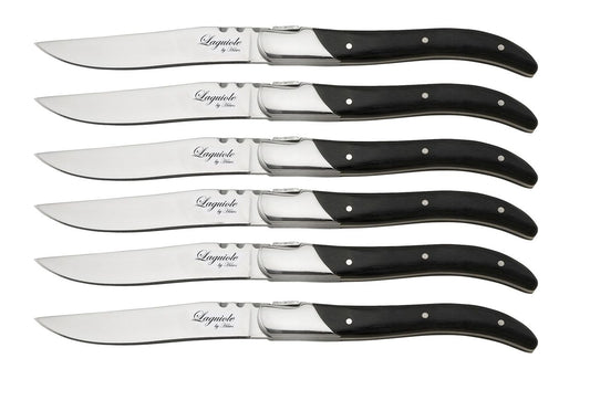 Laguiole By Hâws Steak Knife Set 6 Pcs Black Wood