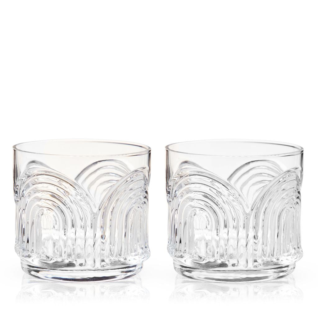 Viski Tumblerglas Deco Beau 33 cl - Kristallglas Art Deco 2-pack