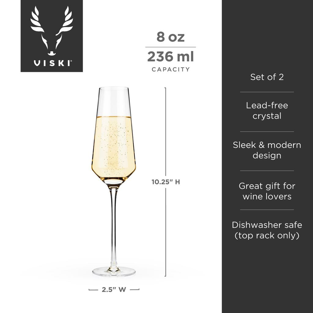 Viski Champagneflöjt Raye 24 cl - Kristallglas 2-pack
