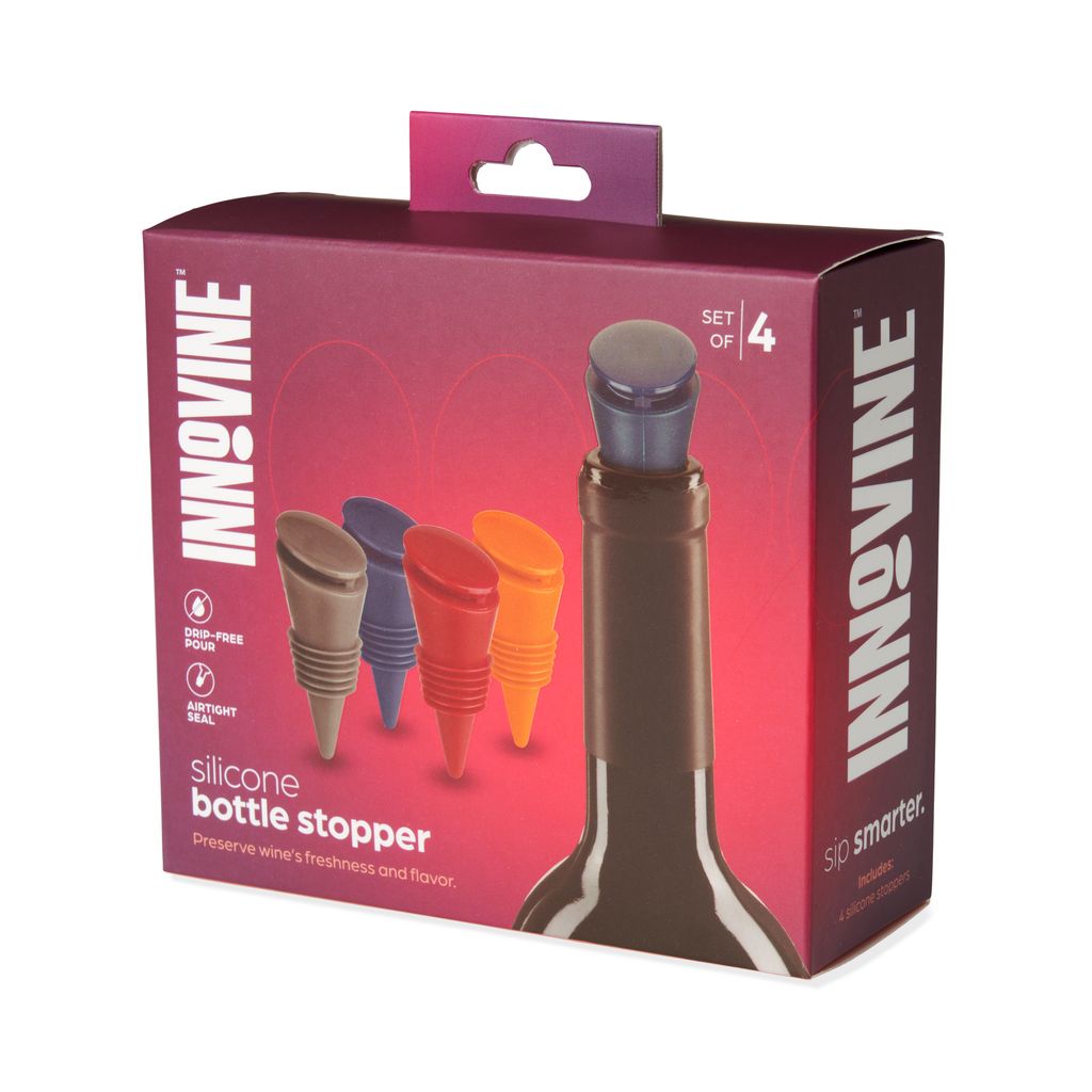 Innovine Flaskproppar Silikon 4-pack - Vinproppar Lufttäta Färgglada