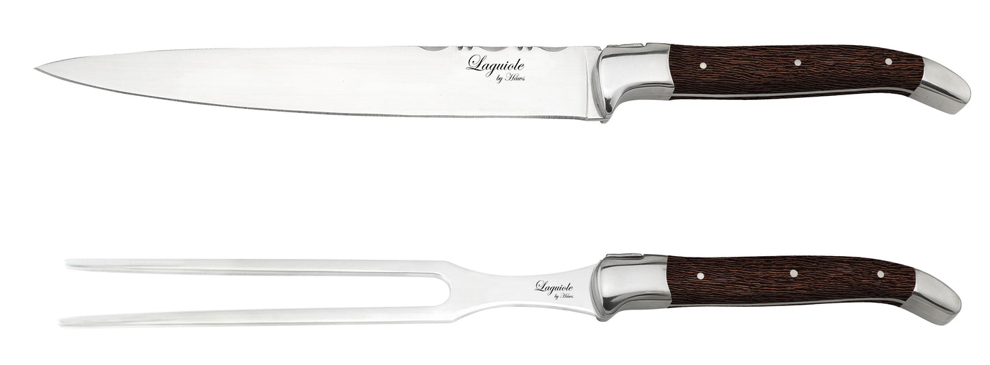 Laguiole By Hâws Carving Knife And Fork Set 2 Pcs Wengé